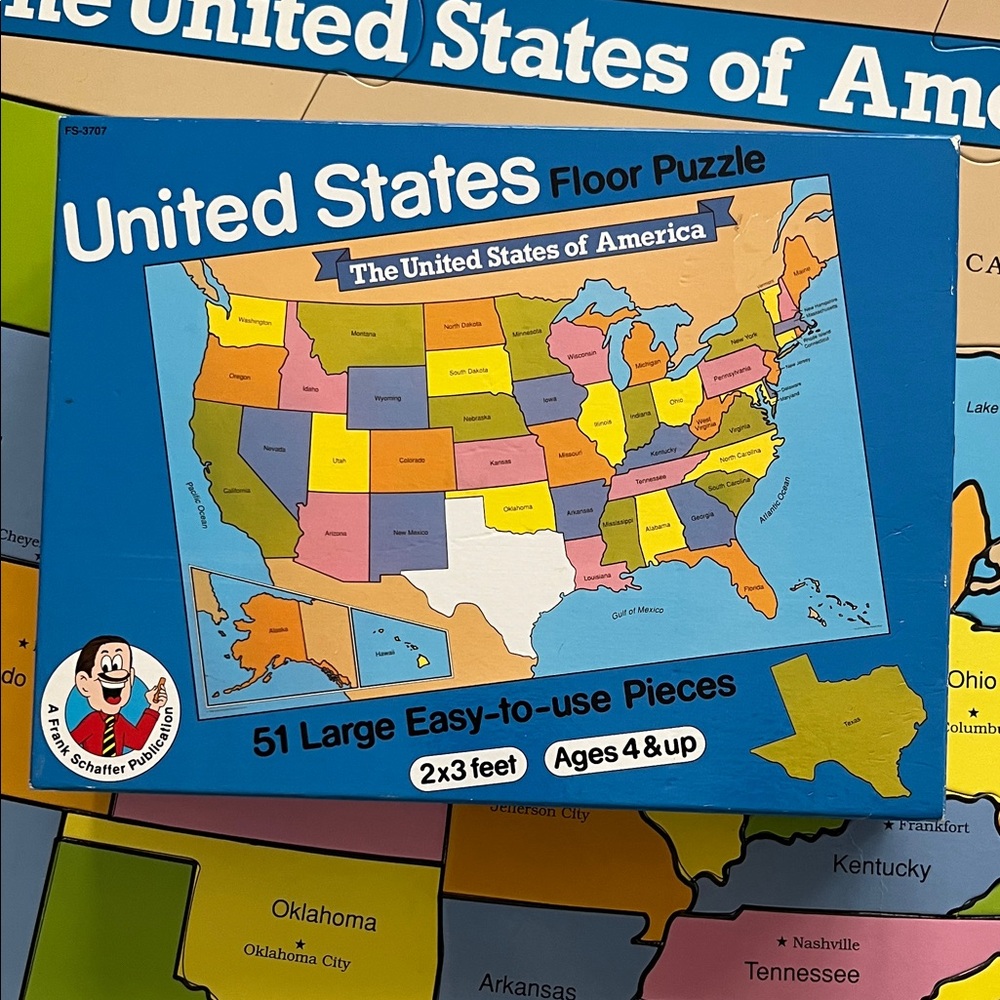 🇺🇸Floor Puzzle The United States of America 2x3 Feet 51 Large Pieces Age 4+